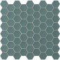 Mosaique hexagonale tomette sol et mur vert mat 4.3x3.8cm sur trame 31.6x31.6cm terx hexamat laurelgreen