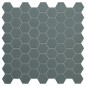 Mosaique hexagonale tomette sol et mur vert mat 4.3x3.8cm sur trame 31.6x31.6cm terx hexamat greenecho