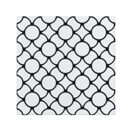Carrelage imitation carreau ciment terrasse de piscine décor noir et blanc antidérapant R11 20x20cm  estix évoque rétro