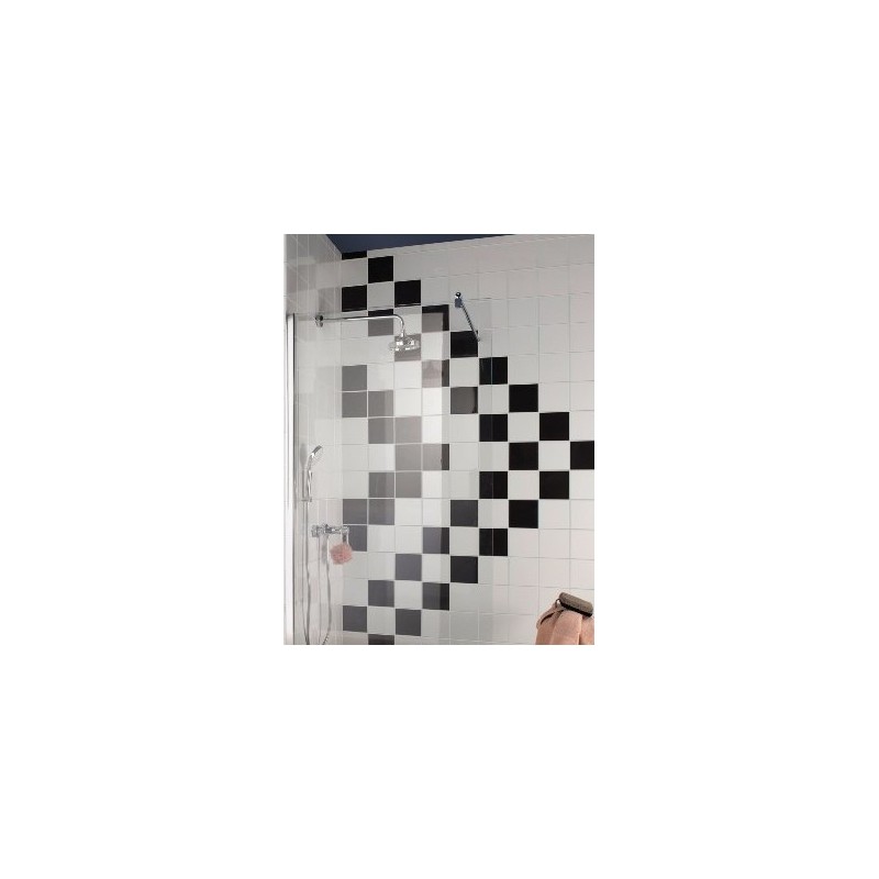 Carrelage damier émail craquelé blanc et noir brillant mural 20x20x1.1cm peint à la main Dif