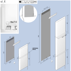 Radiateur électrique vertical  noir mat, blanc mat, sans porte serviette: 100x45.9cm, 200x32.3cm et 200x45.2cm  AntxCodE
