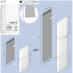 Radiateur électrique vertical  noir mat, blanc mat, avec porte serviette: 100x45.9cm, 200x32.3cm et 200x45.2cm  AntxCodE