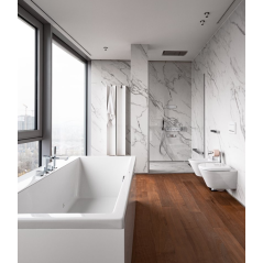 Sèche-serviette radiateur électrique design, contemporain salle de bain AntT2V  blanc mat