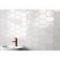 Carrelage blanc brillant sol et mur hexagonal 10x20cm arrow et carré 10x10cm taco natucfez