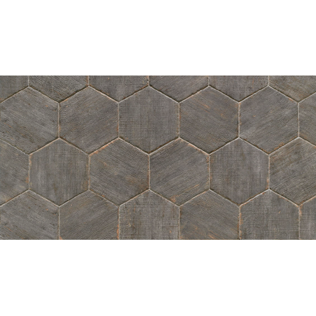 Carrelage effet bois peint en gris vieilli interieur exterieur R11,  sol et mur navette, hexagone, rectangle natucretro cendre