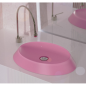 Vasque en silicone rose mat à poser, ovale  503x364mm hauteur 63mm  gdxbubble BUBBLESL232 pink