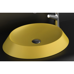 Vasque en silicone jaune mat à poser, ovale  503x364mm hauteur 63mm  gdxbubble BUBBLESL115 yellow