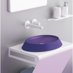 Vasque en silicone violet mat à poser, ovale  503x364mm hauteur 63mm  gdxbubble BUBBLESL277 violet