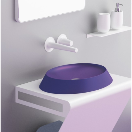 Vasque en silicone violet mat à poser, ovale  503x364mm hauteur 63mm  gdxbubble BUBBLESL277  violet