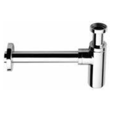 Siphon rond chromé et noir mat design en laiton pour lavabo scax10008