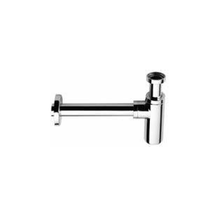 Siphon rond chromé et noir mat design en laiton pour lavabo scax10008 1 1/4