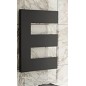 sèche-serviette radiateur électrique design moderne, salle de bain Antxpetine gauche noir mat 68.5x55cm