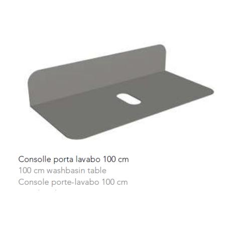Console en métal noir, gris et taupe largeur 100cm 2551 pour vasque scaxglam 56x38cm 1802