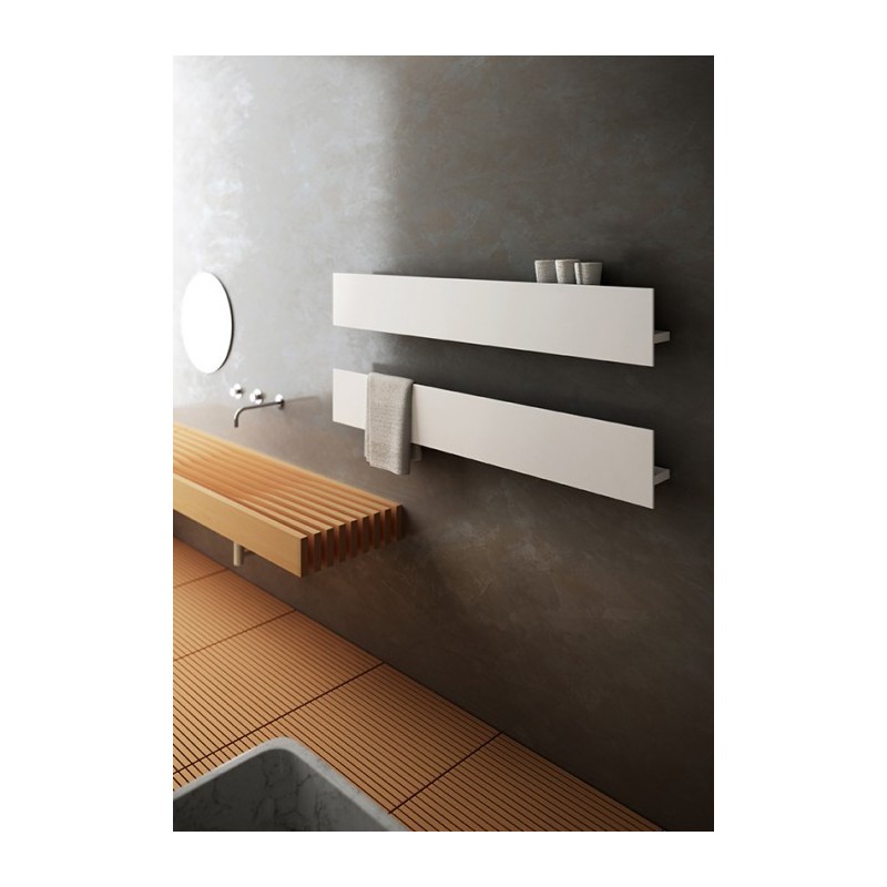 Sèche-serviette radiateur électrique design, AntT1P blanc mat sans fente  porte-serviettes