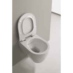 Toilette wc suspendu en céramique émaillée  blanc, noir, bleu, vert, rose, gris taupe avec abattant scaxmoon 5520