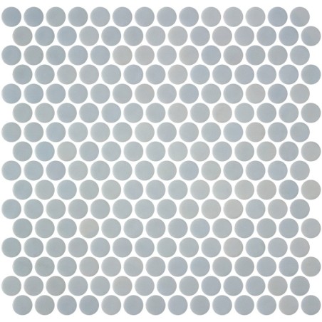 Emaux de verre rond gris mat d:19mm sur plaque de 28.5x28.5cm sol et mur onxpenny grey mat