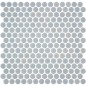 Emaux de verre rond gris mat d:19mm sur plaque de 28.5x28.5cm sol et mur onxpenny grey mat