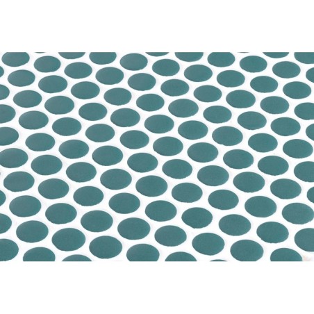 Emaux de verre rond vert turquoise mat d:19mm sur plaque de 28.5x28.5cm sol et mur onxpenny capri mat