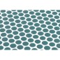 Emaux de verre rond vert turquoise mat d:19mm sur plaque de 28.5x28.5cm sol et mur onxpenny capri mat