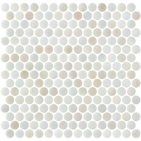 Emaux de verre rond melange gris et beige satiné délavé d:19mm sur plaque de 28.5x28.5cm sol et mur onxpenny gaia