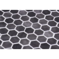 Emaux de verre hexagonal gris foncé mat sur plaque de 30.1x29cm onxstoneglass antracite