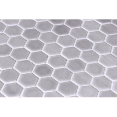Emaux de verre hexagonal gris mat sur plaque de 30.1x29cm onxstoneglass gainsboro