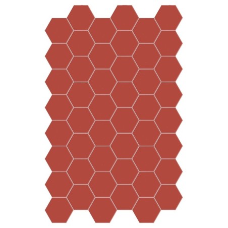 Carrelage hexagonal,sol et mur, rouge cerise mat 14x16cm terx hexamat cherry pie