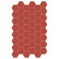 Carrelage hexagonal,sol et mur, rouge cerise mat 14x16cm terx hexamat cherry pie