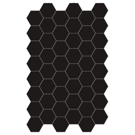 Carrelage hexagonal,sol et mur, noir mat 14x16cm terx hexamat black swan