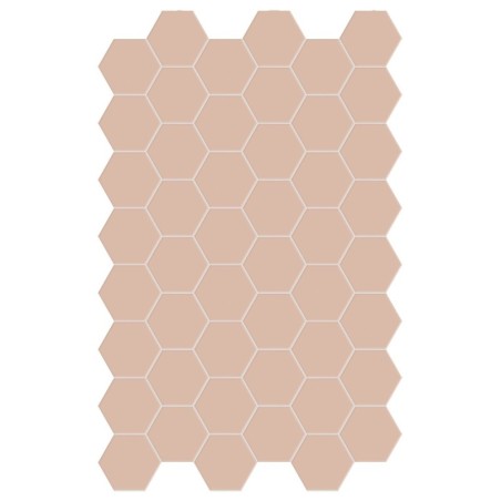 Carrelage hexagonal, sol et mur, rose mat 14x16cm terx hexamat rosy blush