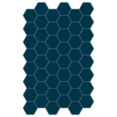 Carrelage hexagonal, sol et mur, bleu foncé mat 14x16cm terx hexamat deep navy