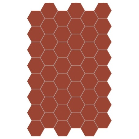 Carrelage hexagonal, sol et mur, rouge foncé mat 14x16cm terx hexamat rusty red