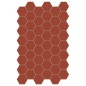 Carrelage hexagonal, sol et mur, rouge foncé mat 14x16cm terx hexamat rusty red