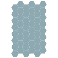 Carrelage hexagonal, sol et mur, bleu clair mat 14x16cm terx hexamat azur mist