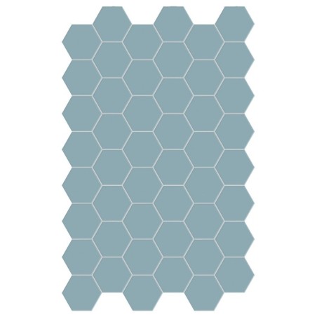 Carrelage hexagonal, sol et mur, bleu clair mat 14x16cm terx hexamat azur mist