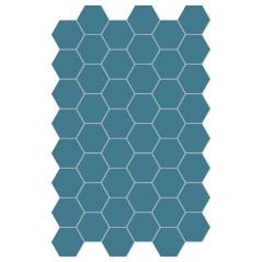 Carrelage hexagonal, sol et mur, bleu lumineux mat 14x16cm terx hexamat cadet blue