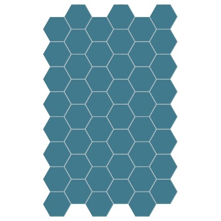 Carrelage hexagonal, sol et mur, bleu lumineux mat 14x16cm terx hexamat cadet blue