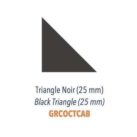 Triangle noir pour octogone en grès cérame pleine masse beige mat 10x10cm avec cabochon noir sur trame 23x23cm Dif
