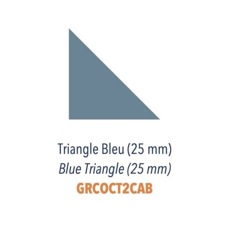Angle pour octogone en grès cérame pleine masse beige mat 10x10cm avec cabochon bleu sur trame 23x23cm Dif