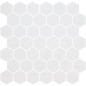 Mosaique de verre hexagonal grand format blanc mat D: 5.16cm antidérapant R11 onxxl natureglass white