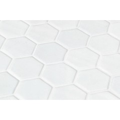 Mosaique de verre hexagonal grand format blanc mat D: 5.16cm antidérapant R11 onxxl natureglass white