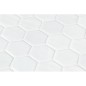 Mosaique de verre hexagonal grand format blanc mat D: 5.16cm antidérapant R11 onxxl natureglass white