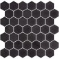 Mosaique de verre hexagonal grand format noir mat D: 5.16cm antidérapant R11 onxxl natureglass black