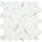 Mosaique de verre hexagonal grand format marbre blanc et or mat D: 5.16cm  R11 onxxl  ecostone calacatta gold