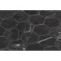 Mosaique de verre hexagonal grand format marbre noir veiné mat D: 5.16cm  R11 onxxl  ecostone coimbra