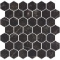 Mosaique de verre hexagonal grand format marbre noir veiné mat D: 5.16cm  R11 onxxl  ecostone coimbra