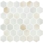 Mosaique de verre hexagonal grand format gris et beige satiné D: 5.16cm onxxl cotto gaia