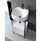 Meuble console de salle de bain structure métal L44cm H90cm P43cm avec tiroir en bois et vasque céramique scaxdiva 22