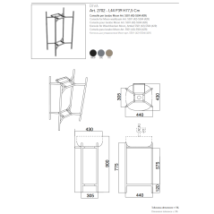 Meuble console de salle de bain structure métal L44cm H90cm P43cm avec tiroir en bois et vasque céramique scaxdiva 22