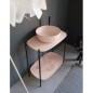 Meuble console de salle de bain structure métal L74cm H90cm P43cm avec  vasque céramique bleu ou rose scaxdiva 26